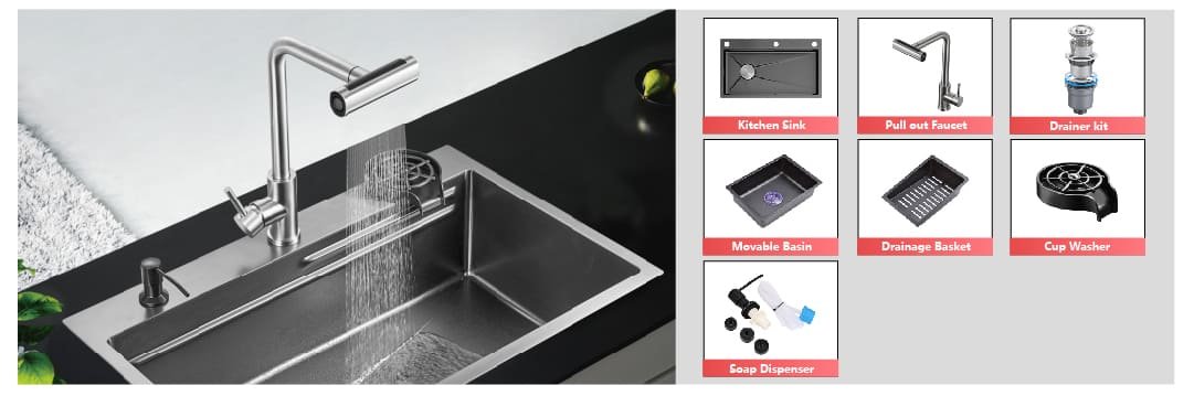 Fosilent New Lowered Prices on Stainless Steel Kitchen Sinks BZ9949 accessories